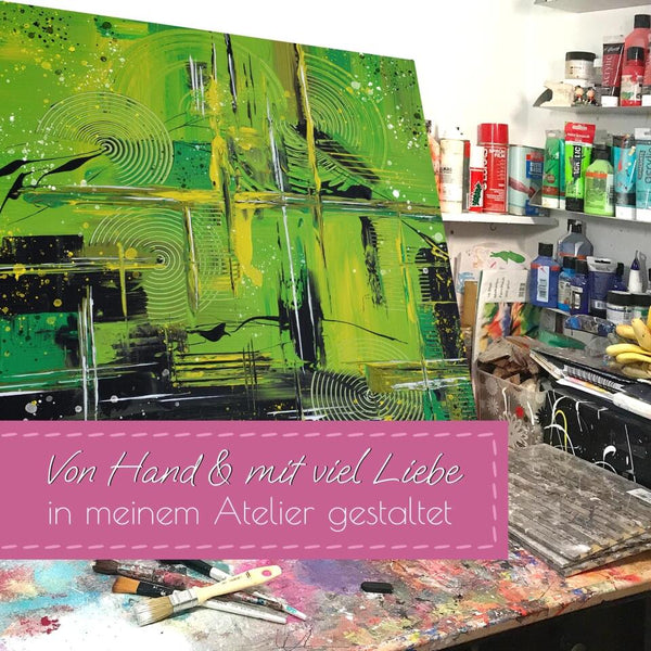 Kunst Gemälde "Astratto Verde" ♡ Abstraktes Bild in Grün aus Tirol