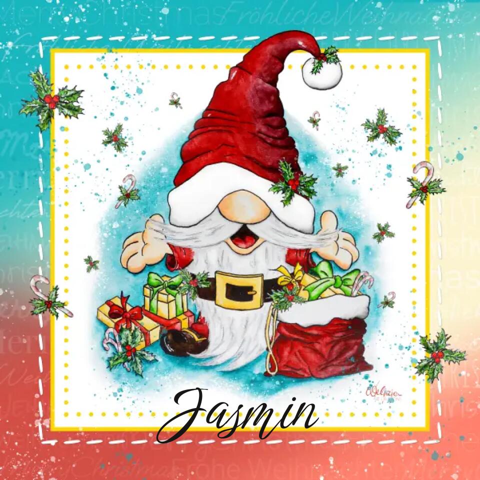 Deko Kissen . Happy SANTA Wichtel ♡ Geschenk für Weihnachten